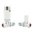 M-TRV-075-ST-CW-ALT00 - Exeter Modern TRV Chrome & White Towel Radiator Valves M-TRV-075-ST-CW-ALT00 - Exeter Modern TRV Chrome & White Towel Radiator Valves